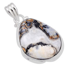925 silver 14.47cts natural ocean sea jasper (madagascar) fancy pendant n29363