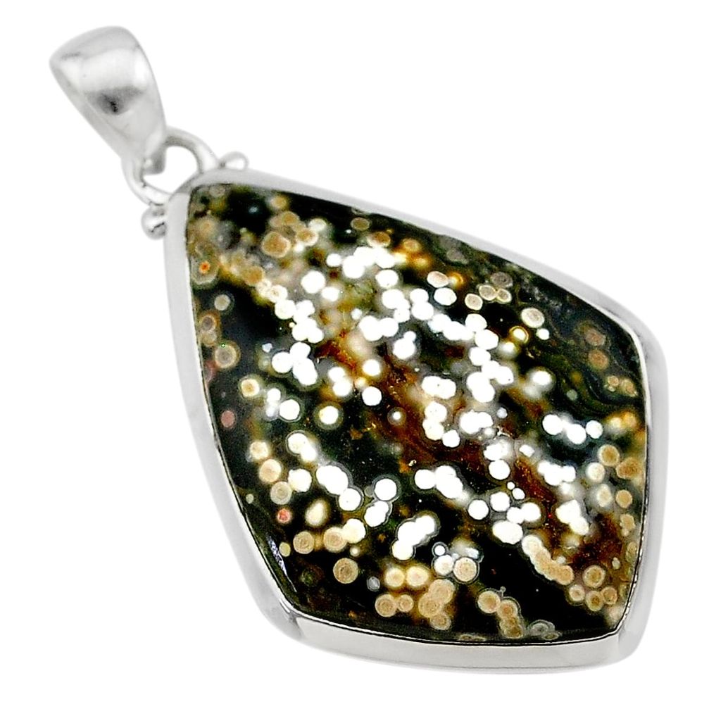 925 silver 22.87cts natural ocean sea jasper (madagascar) fancy pendant t22445