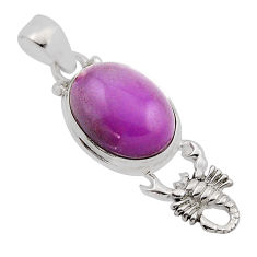 925 silver 11.21cts natural phosphosiderite (hope stone) scorpion pendant n13346