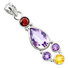 Clearance Sale- 925 silver 10.64cts natural pink amethyst garnet citrine pendant jewelry r20396