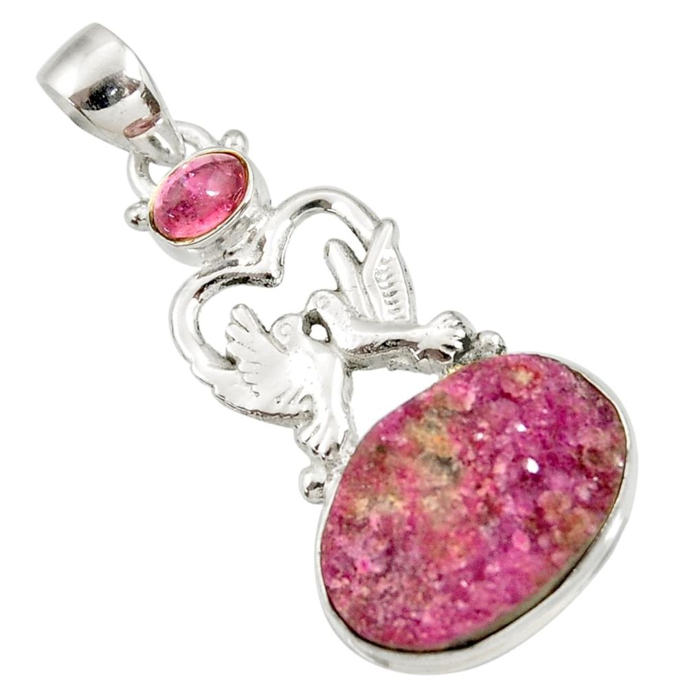 cts natural pink cobalt druzy love birds pendant jewelry d44197