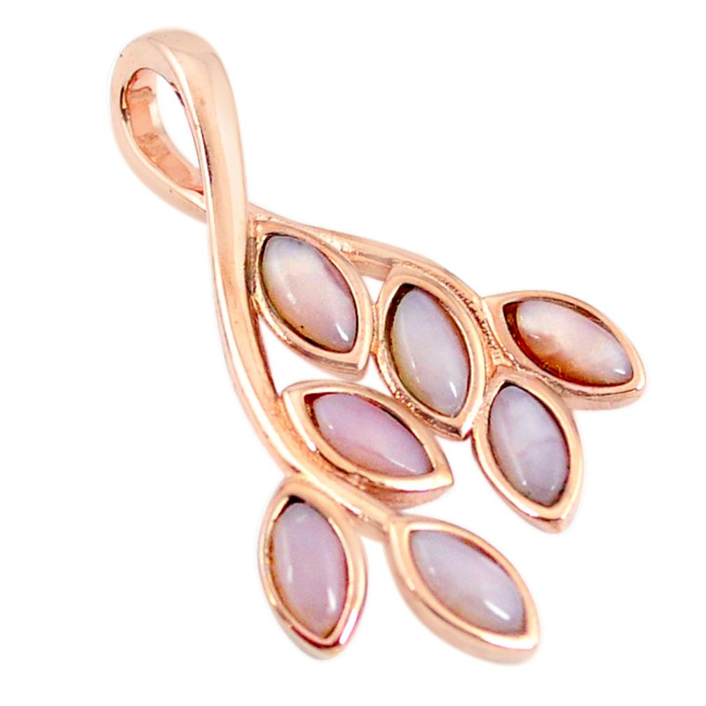 925 silver natural pink opal marquise 14k rose gold pendant a68331 c14050