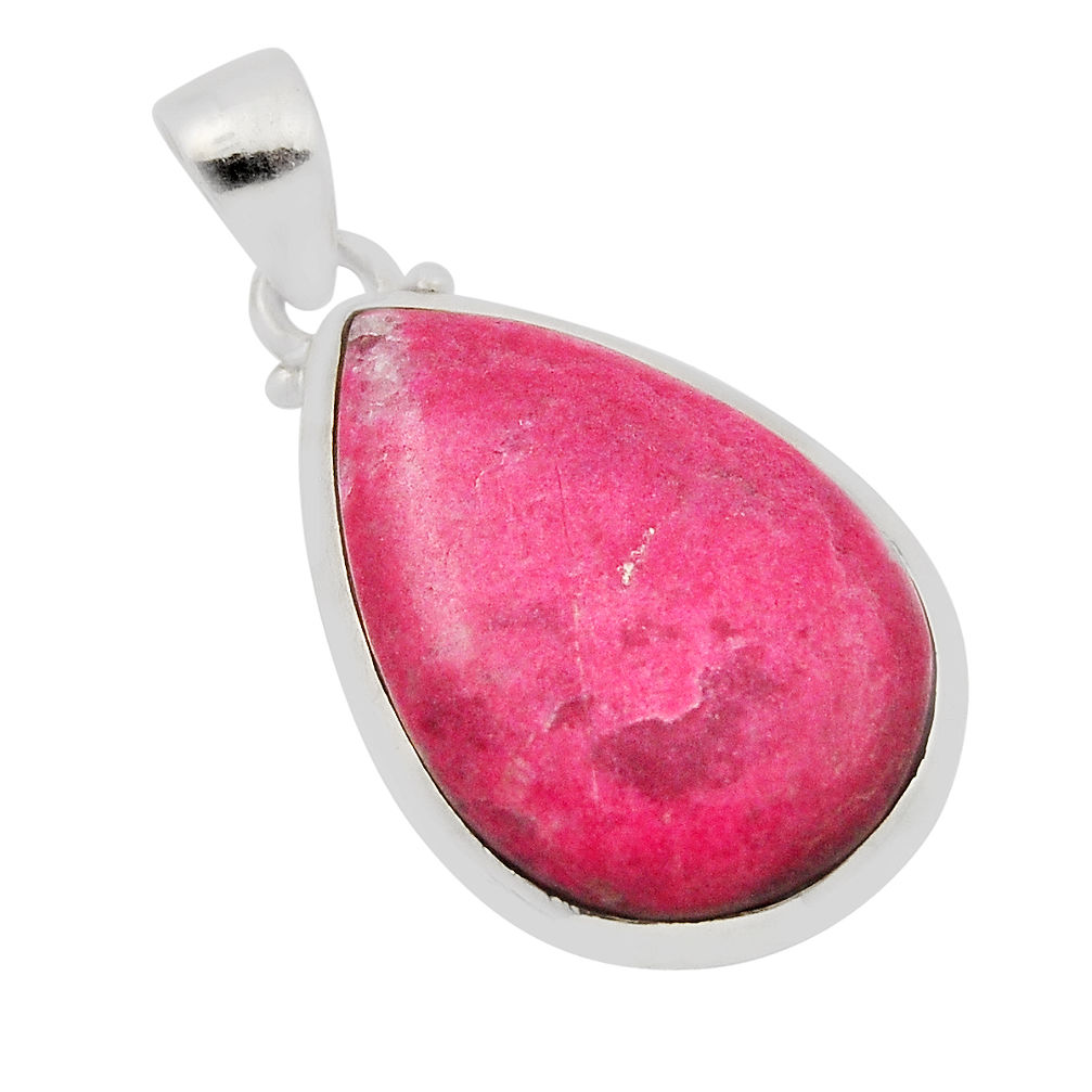 925 silver 15.13cts natural pink thulite (unionite, pink zoisite) pendant n29245