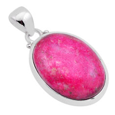 925 silver 17.79cts natural pink thulite (unionite, pink zoisite) pendant n54032