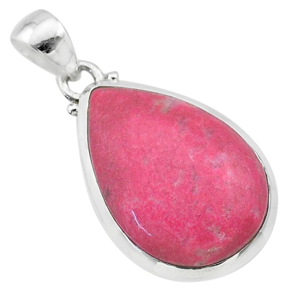 925 silver 15.68cts natural pink thulite (unionite, pink zoisite) pendant t22610