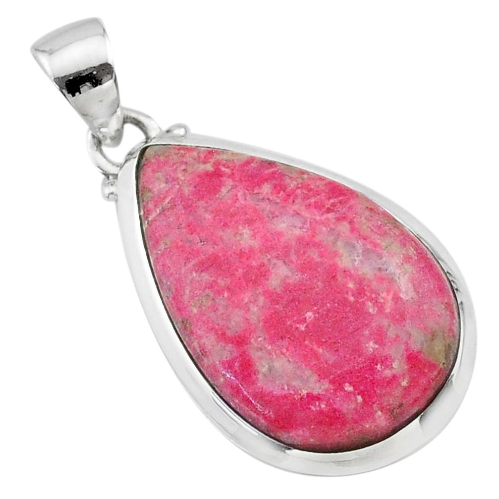 925 silver 13.68cts natural pink thulite (unionite, pink zoisite) pendant t22639