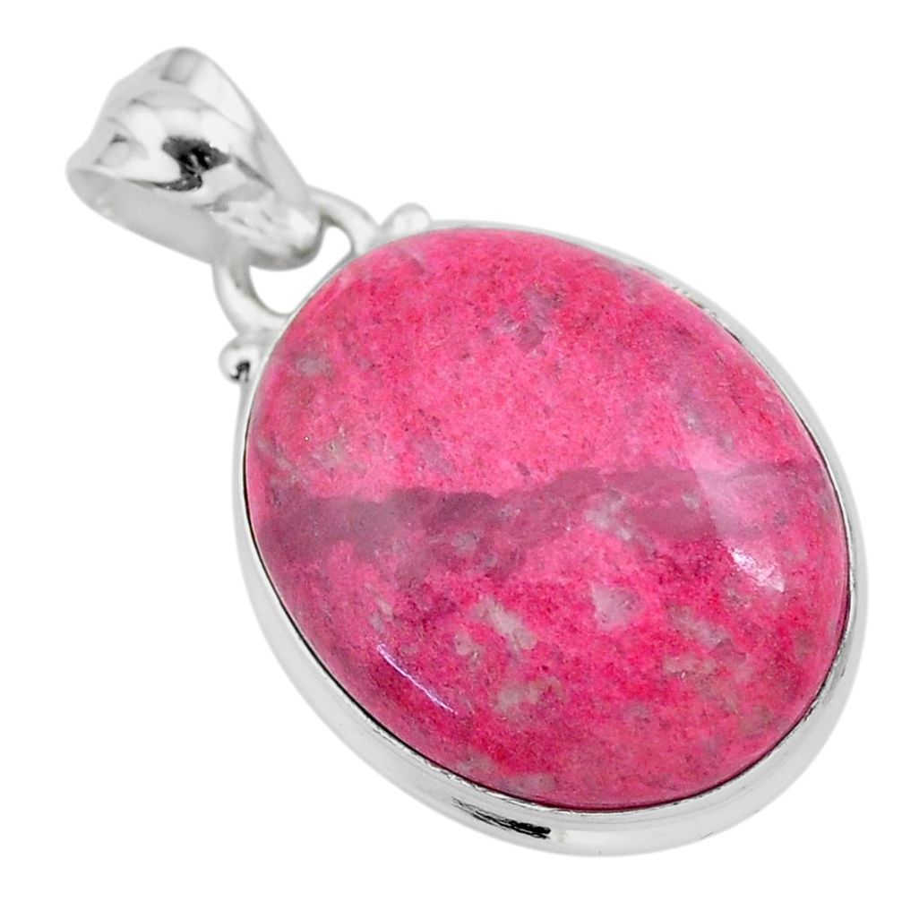 925 silver 16.57cts natural pink thulite (unionite, pink zoisite) pendant t28868