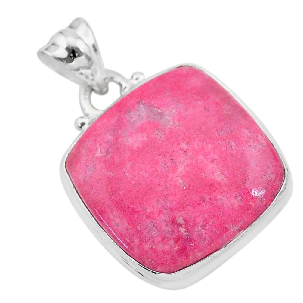 925 silver 16.65cts natural pink thulite (unionite, pink zoisite) pendant t28874
