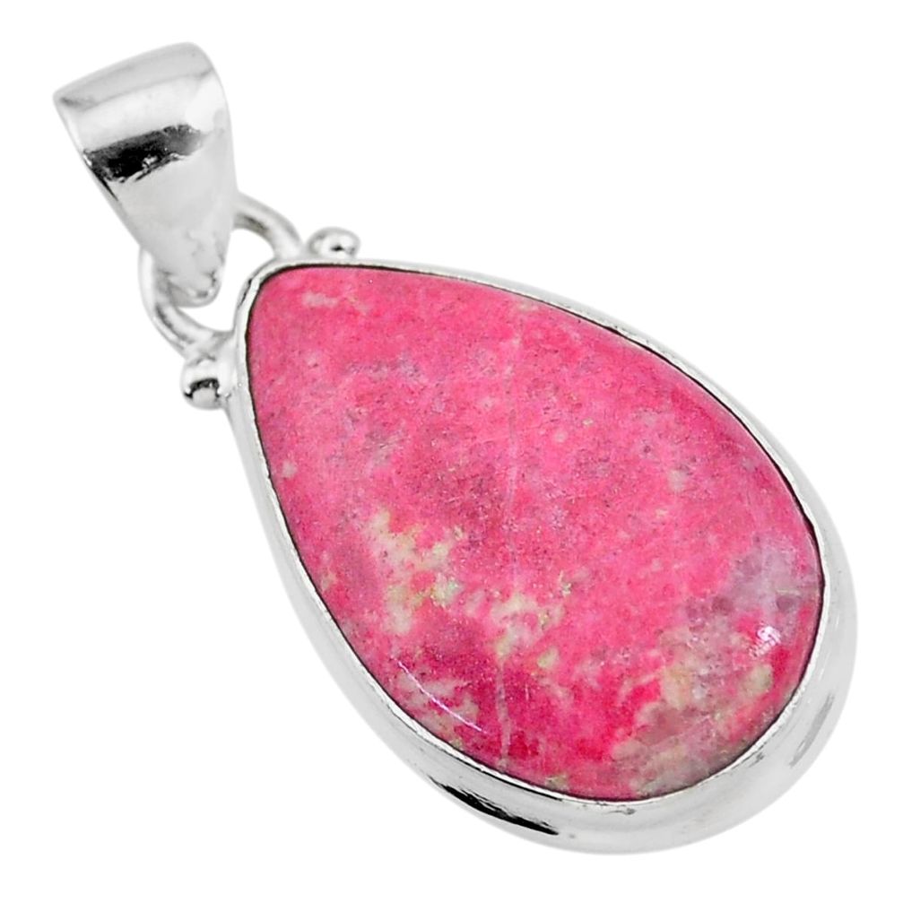 925 silver 14.20cts natural pink thulite (unionite, pink zoisite) pendant t28880