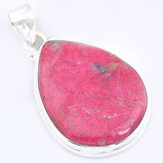 925 silver 22.28cts natural pink thulite (unionite, pink zoisite) pendant u59679