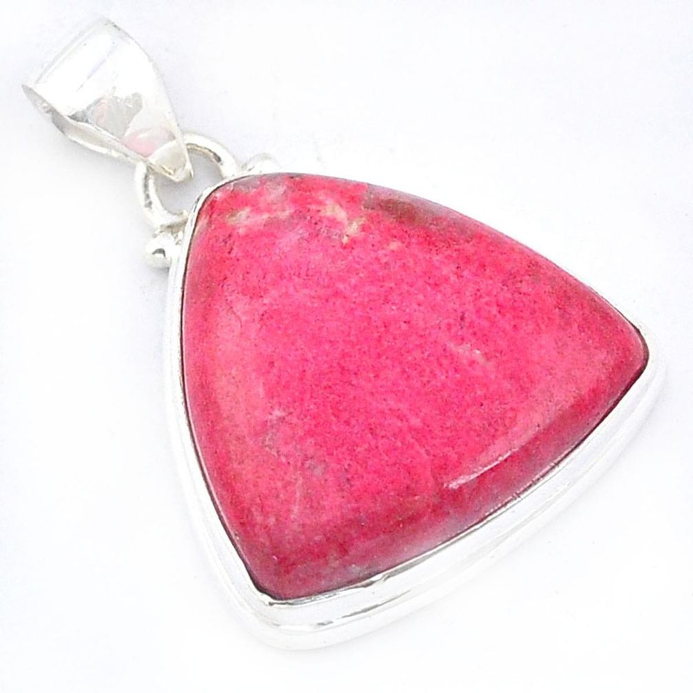 925 silver 18.19cts natural pink thulite (unionite, pink zoisite) pendant u59697