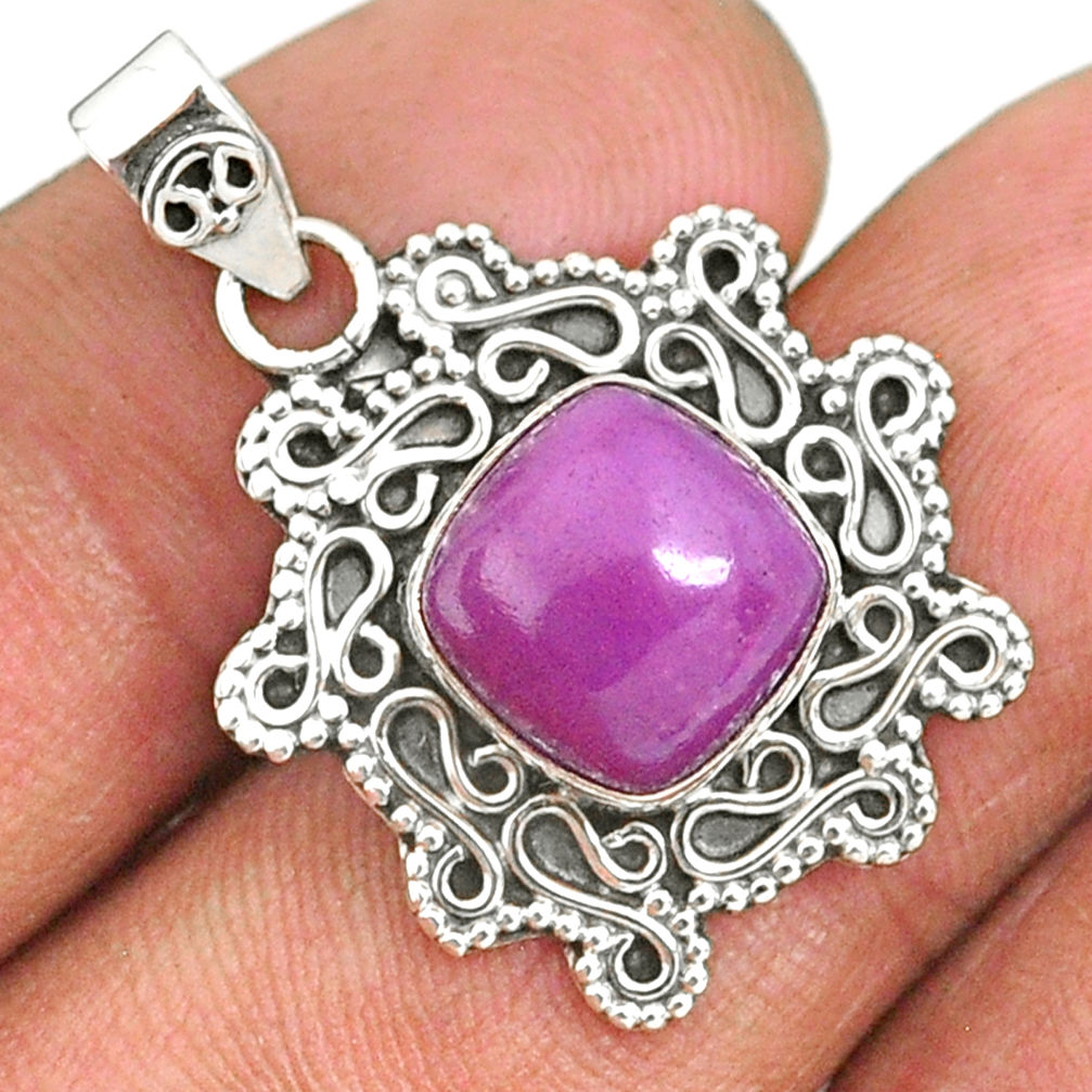 925 silver 4.64cts natural purple phosphosiderite (hope stone) pendant r85097