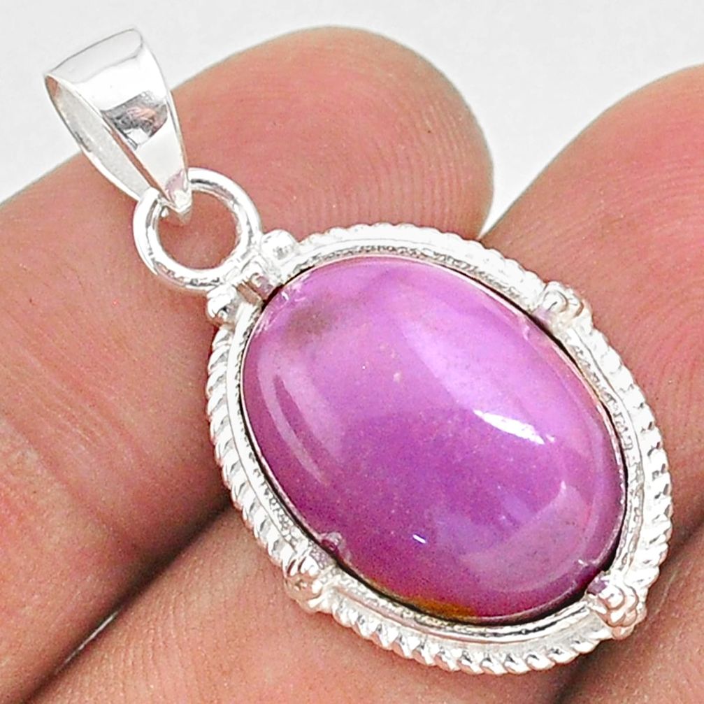 925 silver 14.23cts natural purple phosphosiderite (hope stone) pendant t35743