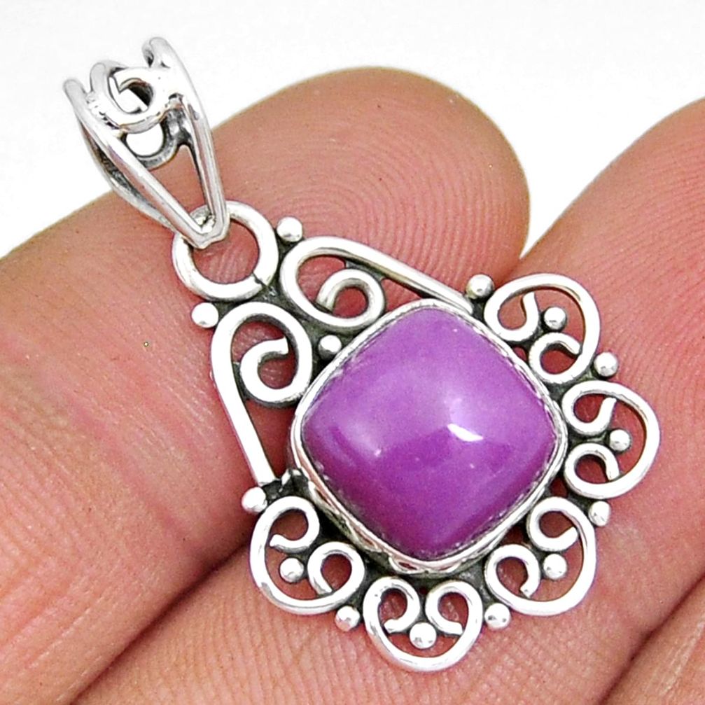 925 silver 5.15cts natural purple phosphosiderite (hope stone) pendant y7045