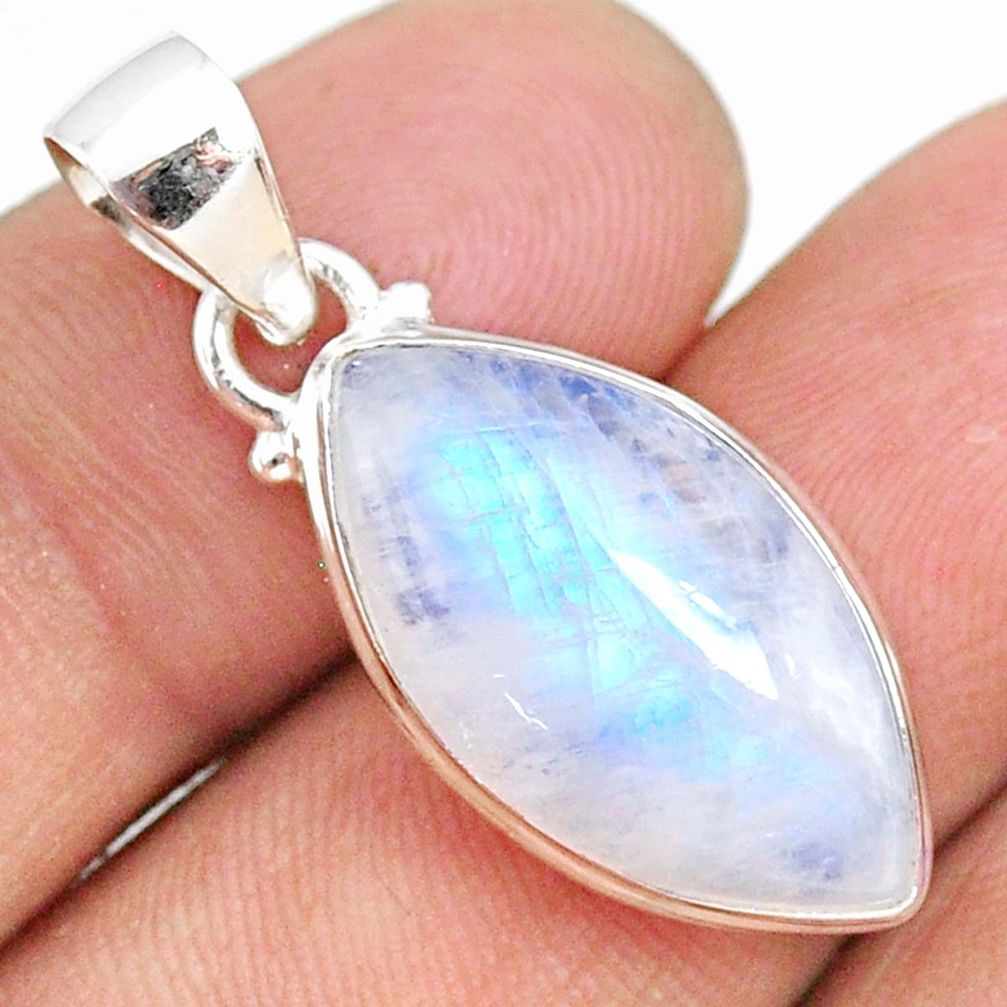 925 silver 10.08cts natural rainbow moonstone marquise pendant jewelry r75013