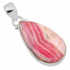925 silver 15.89cts natural rhodochrosite inca rose (argentina) pendant n32143