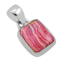 925 silver 5.30cts natural rhodochrosite inca rose (argentina) pendant n45383