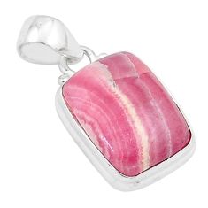 925 silver 13.93cts natural rhodochrosite inca rose (argentina) pendant u29913