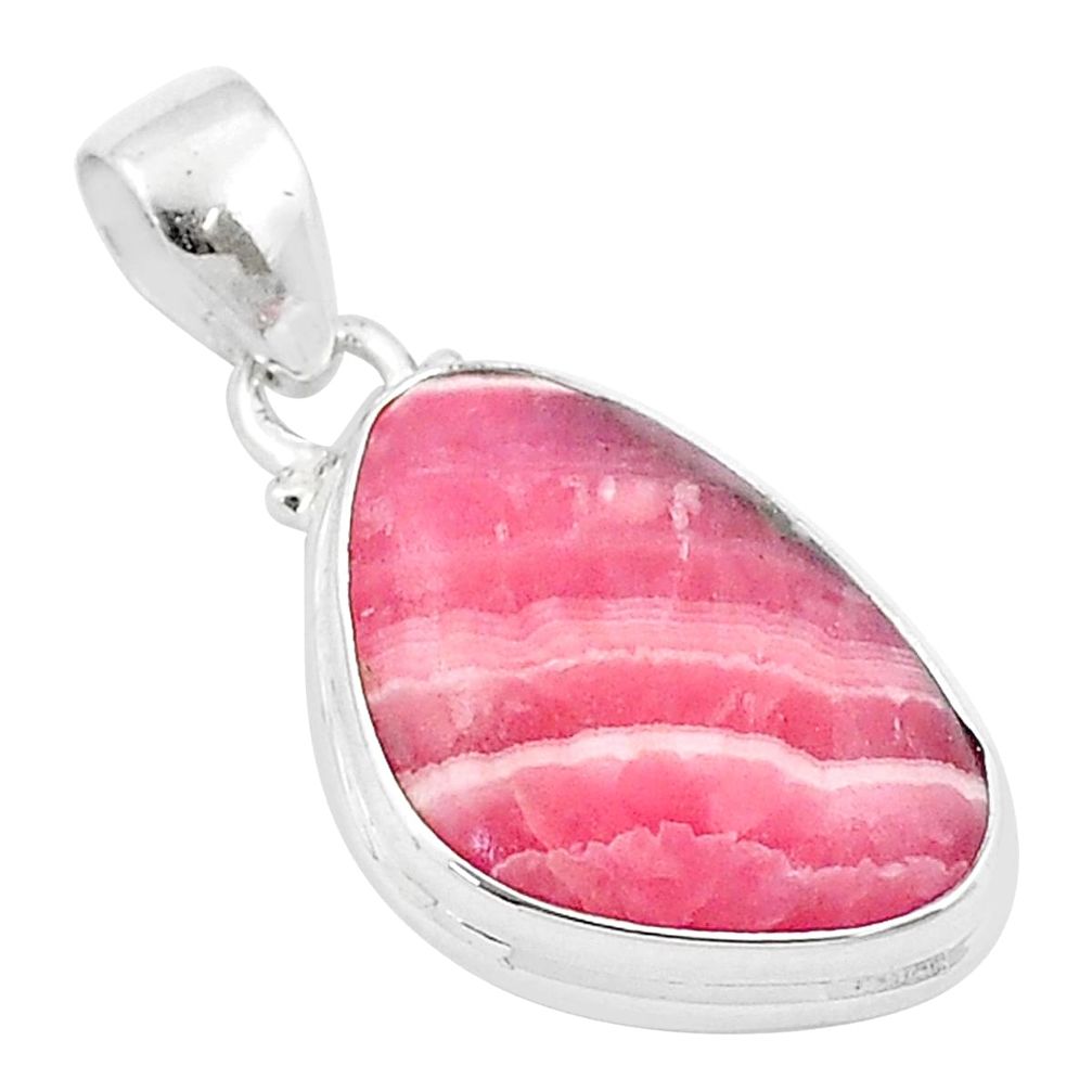 925 silver 13.93cts natural rhodochrosite inca rose (argentina) pendant u29924