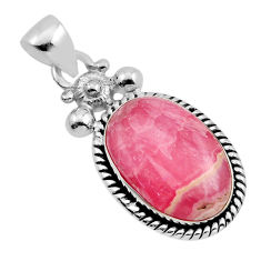 925 silver 11.27cts natural rhodochrosite inca rose (argentina) pendant y95144