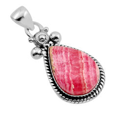925 silver 12.85cts natural rhodochrosite inca rose (argentina) pendant y95158