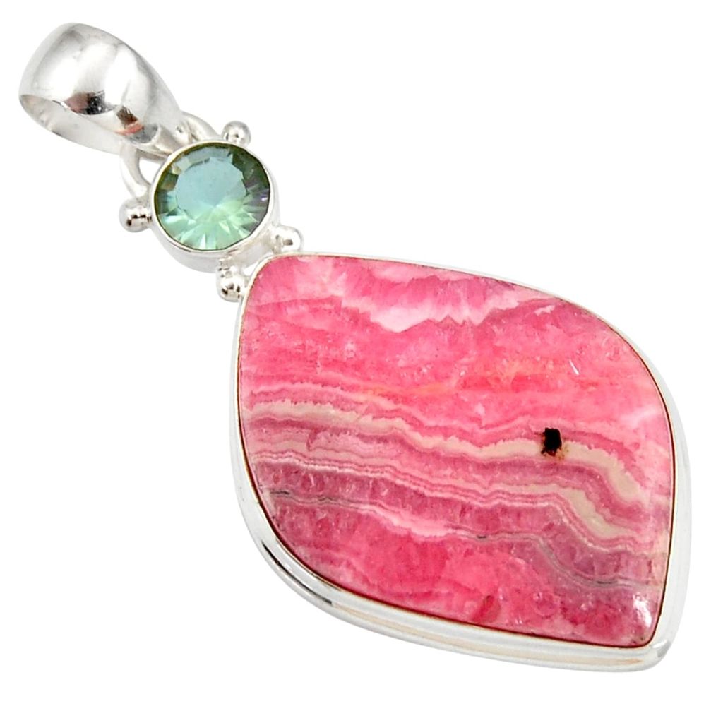 al rhodochrosite inca rose alexandrite (lab) pendant d44255