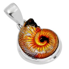 925 silver 13.65cts natural russian jurassic opal ammonite fancy pendant y5368