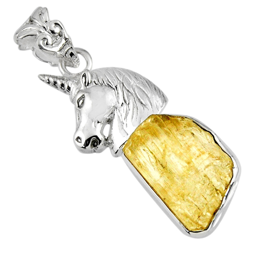 925 silver 9.72cts natural scapolite fancy horse charm pendant jewelry r56763