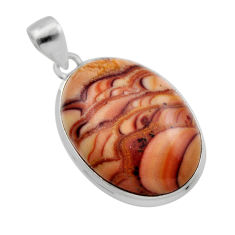 925 silver 21.92cts natural wave rolling hills dolomite oval pendant y88978