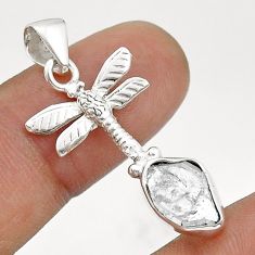 925 silver 3.94cts natural white herkimer diamond fancy dragonfly pendant u77187