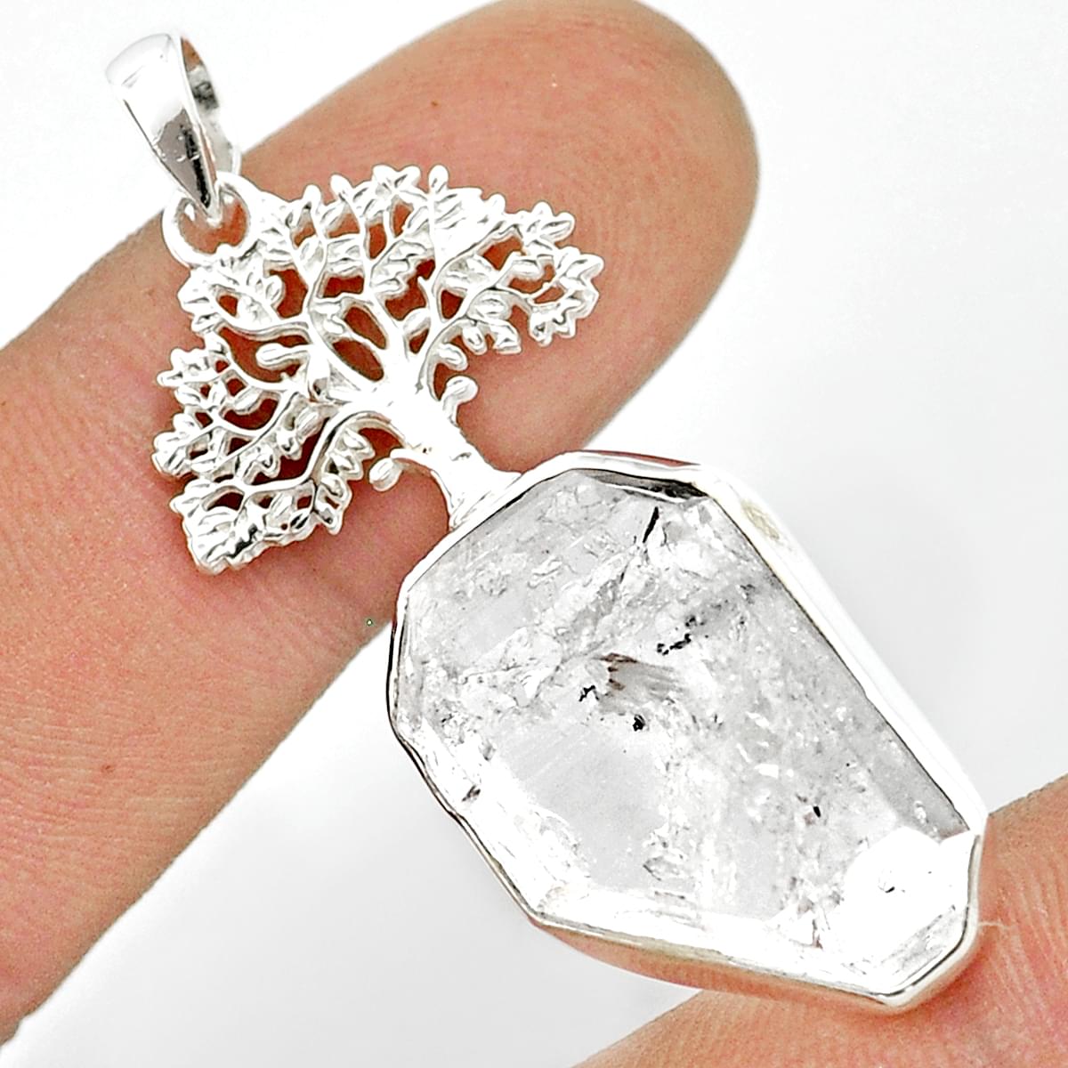 Herkimer diamond tree of life pendant