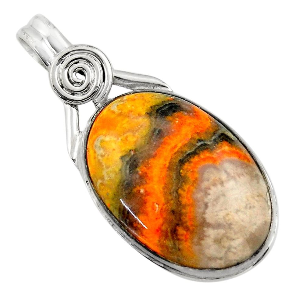 925 silver 22.90cts natural yellow bumble bee australian jasper pendant r32012