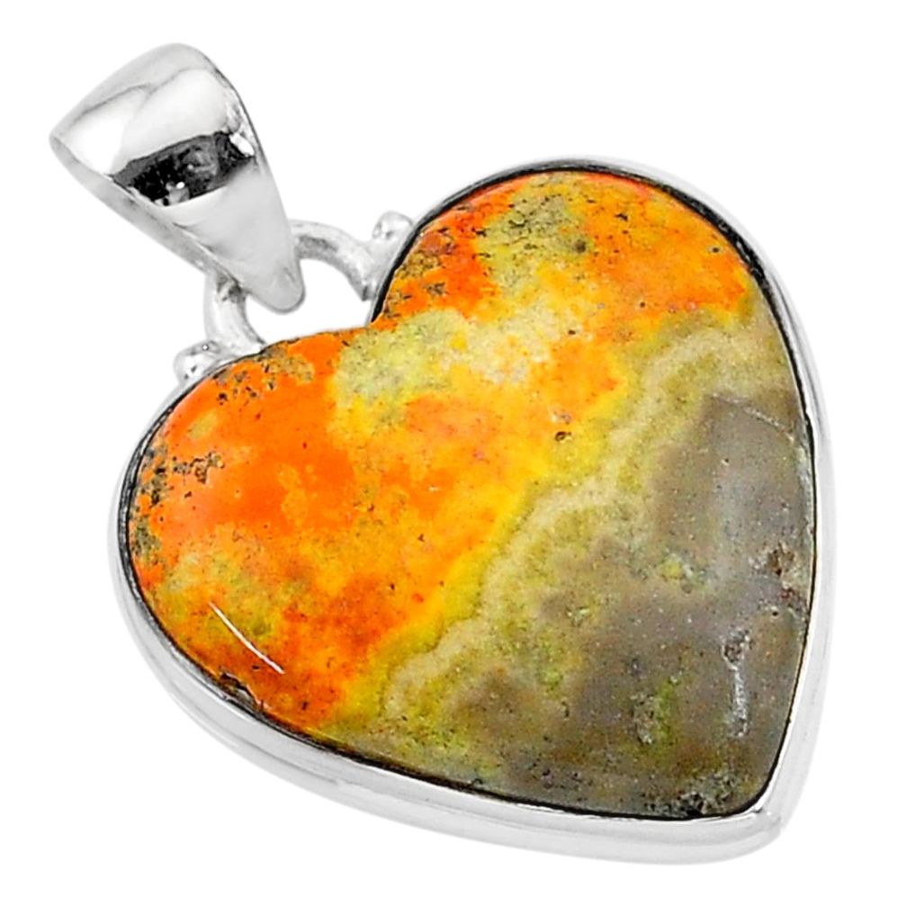 925 silver 15.08cts natural yellow bumble bee australian jasper pendant t13410