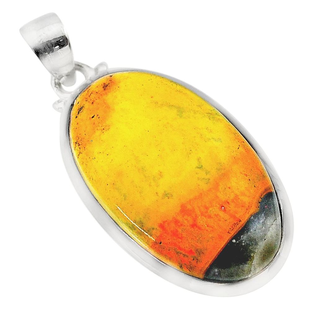 925 silver 18.82cts natural yellow bumble bee australian jasper pendant t22570