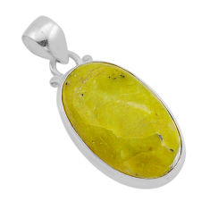 925 silver 13.42cts natural yellow lizardite (meditation stone) pendant n51356