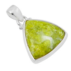 925 silver 14.14cts natural yellow lizardite (meditation stone) pendant y44300