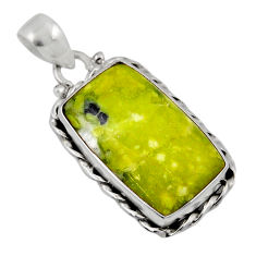 925 silver 13.66cts natural yellow lizardite (meditation stone) pendant y47595
