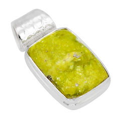 925 silver 12.60cts natural yellow lizardite (meditation stone) pendant y70775