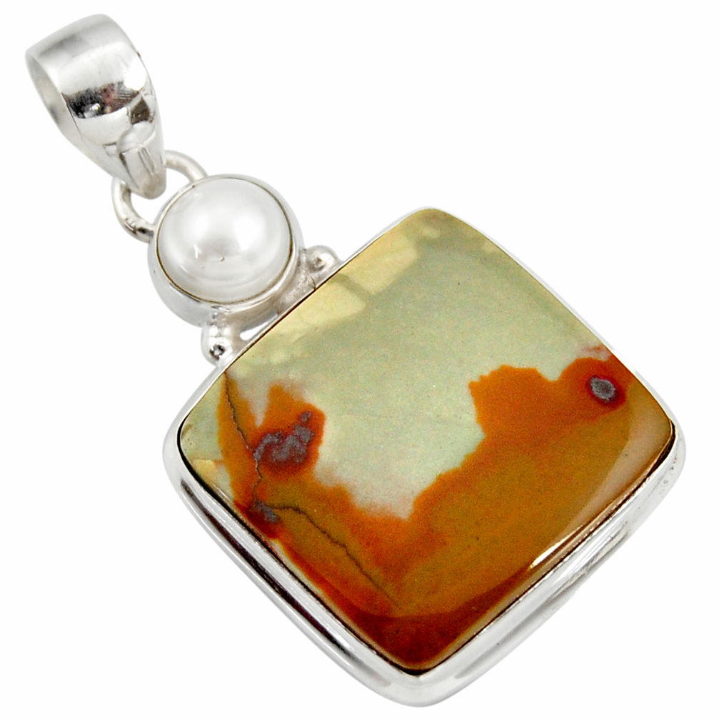 cts natural yellow rocky butte picture jasper pendant d41970
