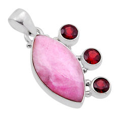 925 silver 13.98cts pink thulite (unionite, pink zoisite) garnet pendant n51367