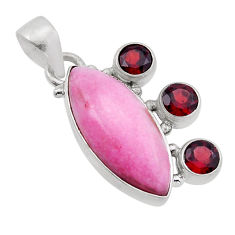 925 silver 13.25cts pink thulite (unionite, pink zoisite) garnet pendant n51371