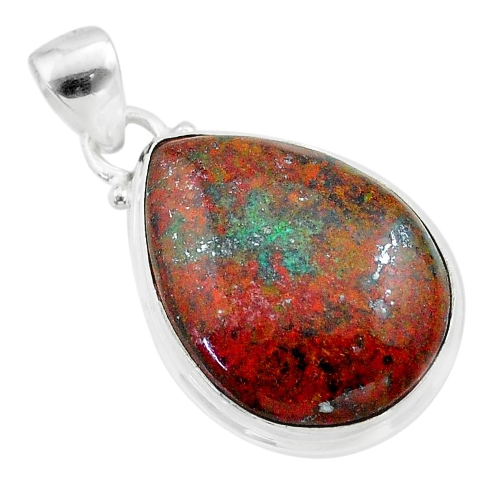 925 silver 17.57cts sonora sunrise (cuprite chrysocolla) pear pendant t45078