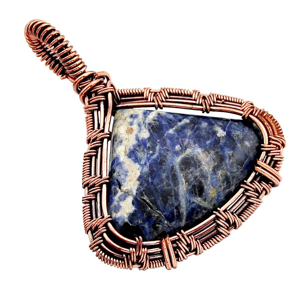 Clearance Sale- 925 sterling copper 28.21cts natural blue sodalite heart pendant jewelry n5516