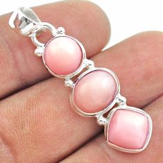 925 sterling silver 10.21cts 3 stone natural pink opal pendant jewelry t54987