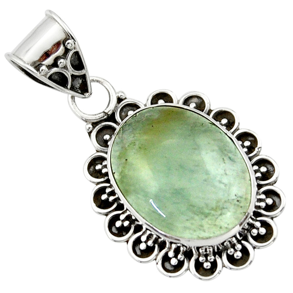 925 sterling silver 10.28cts aquatine lemurian calcite pendant jewelry r40207