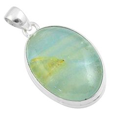 925 sterling silver 18.68cts aquatine lemurian calcite pendant jewelry u21138