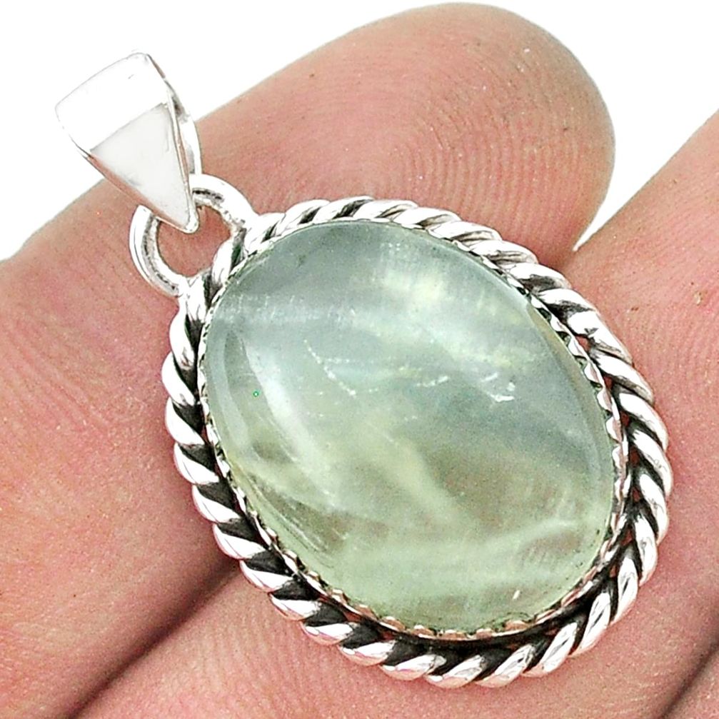 925 sterling silver 13.37cts aquatine lemurian calcite pendant jewelry u45660