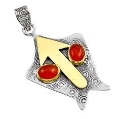 925 sterling silver 4.07cts arrow natural honey onyx oval gold pendant n25649