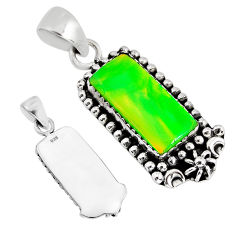 925 sterling silver 3.26cts back closed fine volcano aurora opal pendant y74355