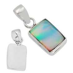 925 sterling silver 3.38cts back closed fine volcano aurora opal pendant y79763